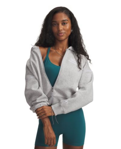 Under Armour Women's Rival Script Crop Full-Zip Sweatshirt