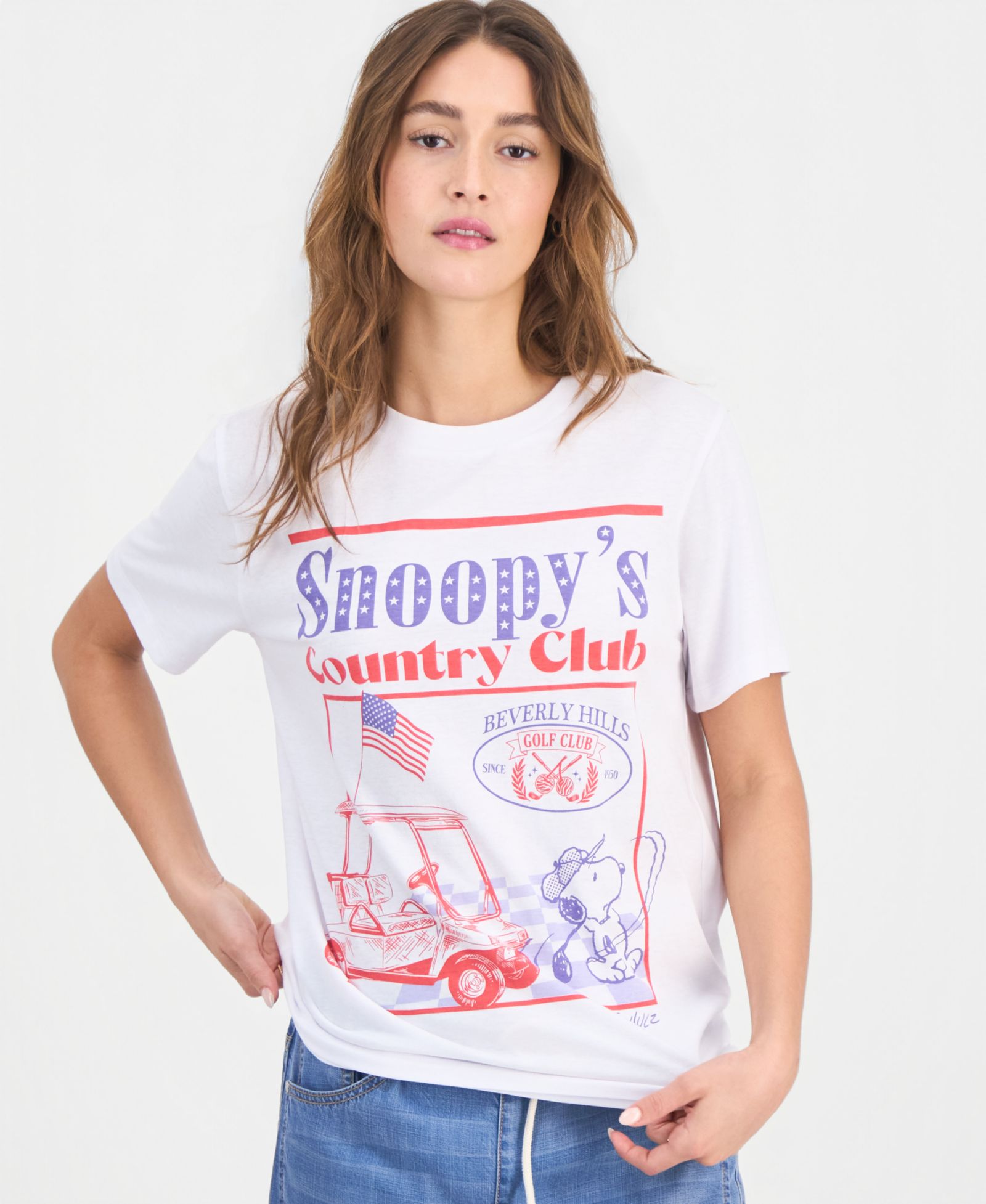 Grayson Threads, The Label Juniors' Snoopy Country Club Graphic Print T-Shirt