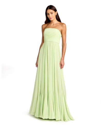 Вечернее платье Mac Duggal Strapless Chiffon с плетеным ремнем для женщин