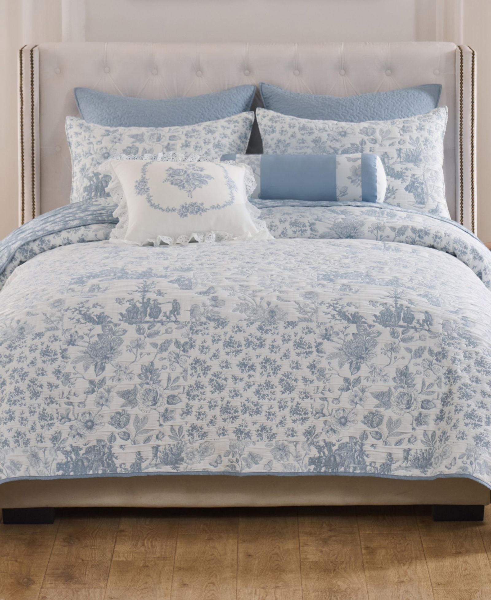 Ковровое покрытие Greenland Home Fashions Toile Patch Reversible 3-Piece Coverlet Set, King/California King