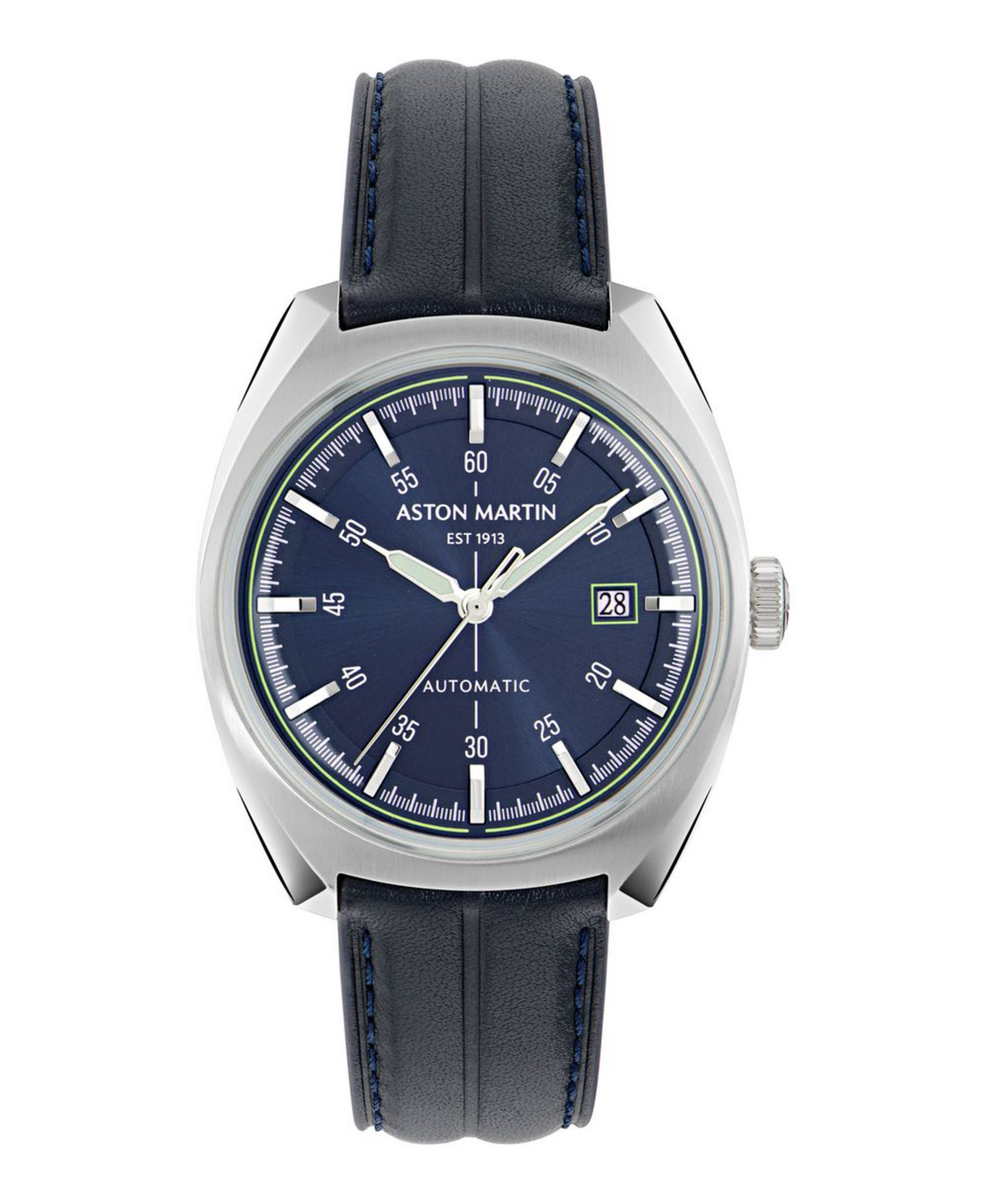 Aston Martin F1 Men's Automatic Blue Leather Strap Watch 41mm