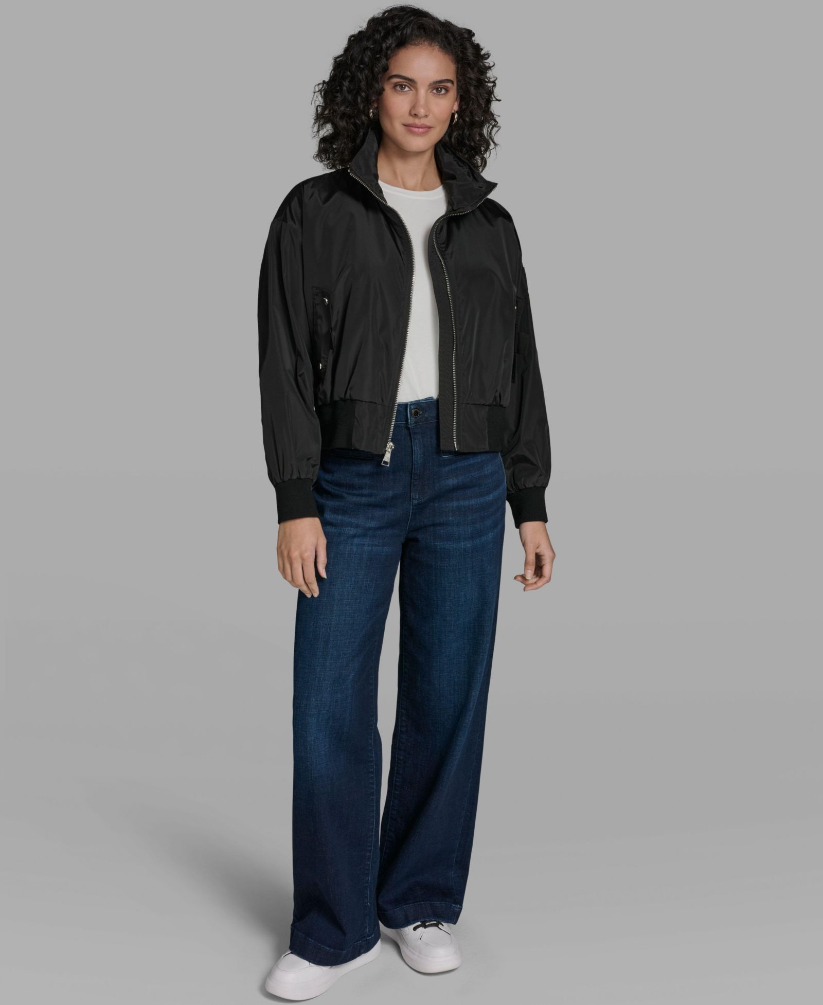 KARL LAGERFELD PARIS Women's Dropped Sleeve Bomber