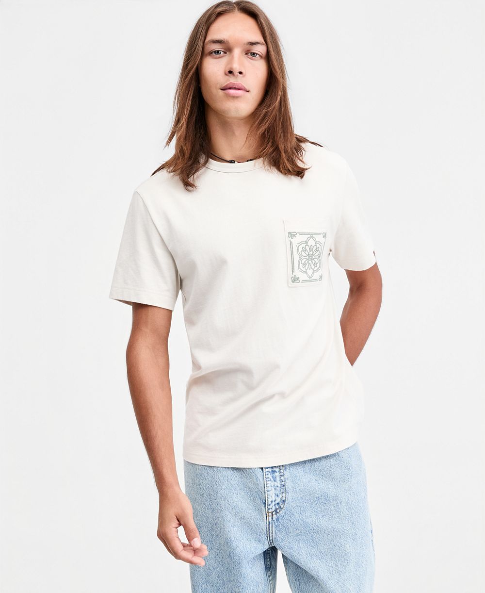 Sun + Stone Men's Pocket Medallion Embroidered T-Shirt, Macy's Exclusive