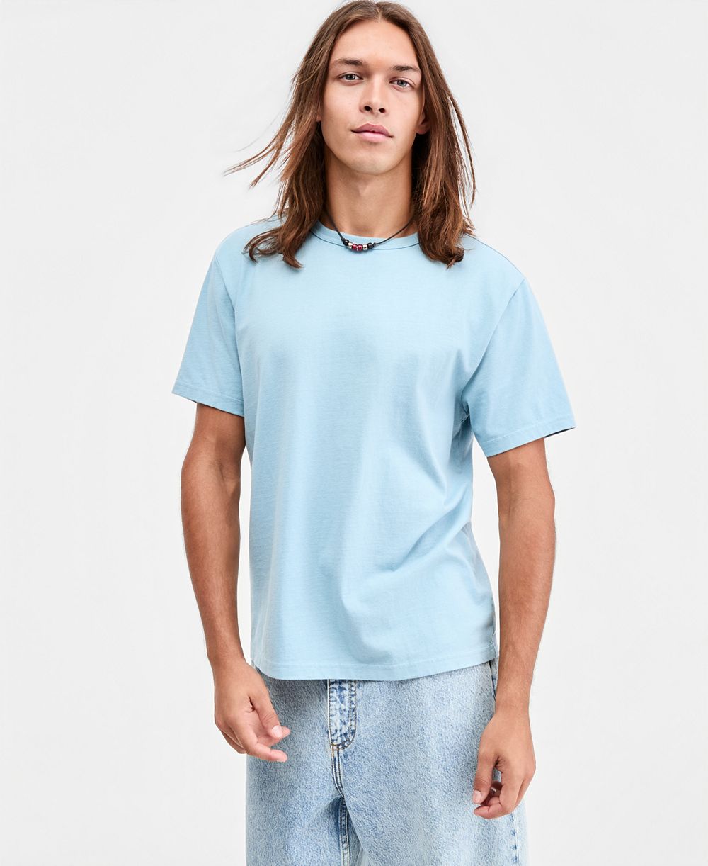 Sun + Stone Men's Tropical Leaf Embroidered T-Shirt, Macy's Exclusive