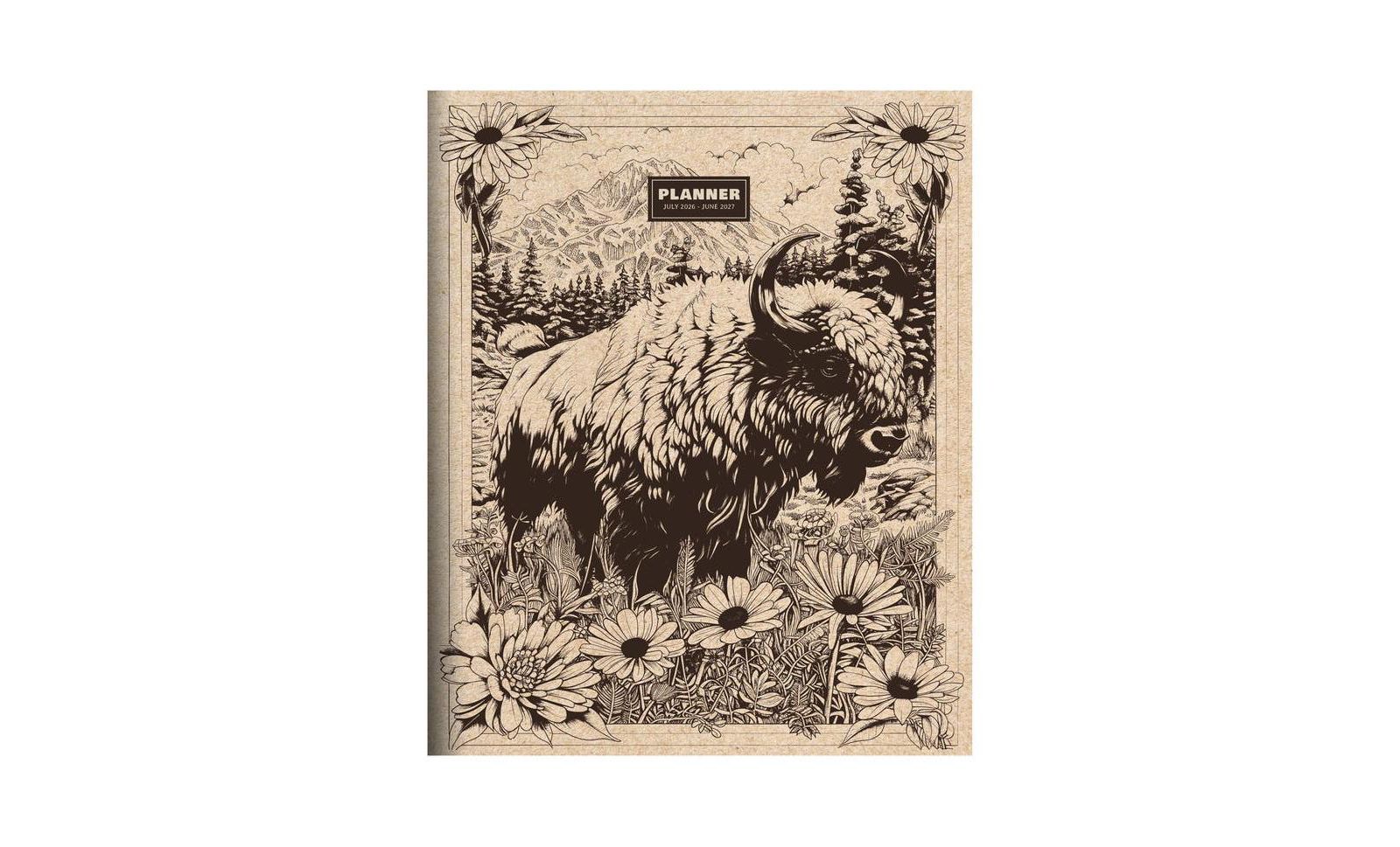TF Publishing Paper Goods July 2026 - June 2027 Wild Bison Large Monthly Planner
