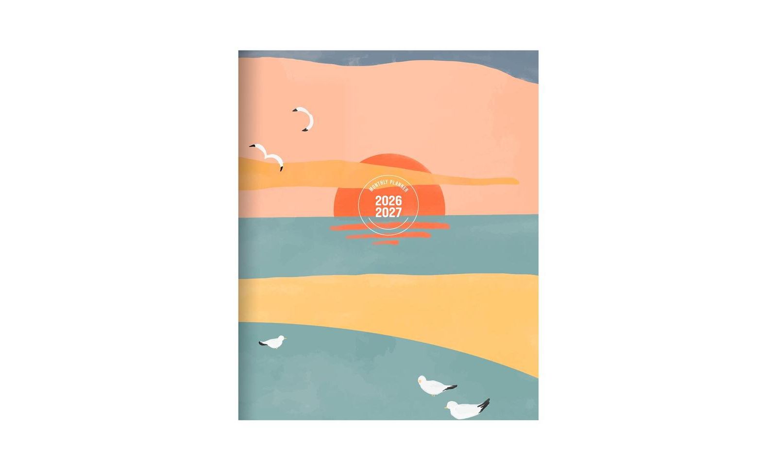 TF Publishing Paper Goods July 2026 - June 2027 Sunset & Seagulls Medium Monthly Planner