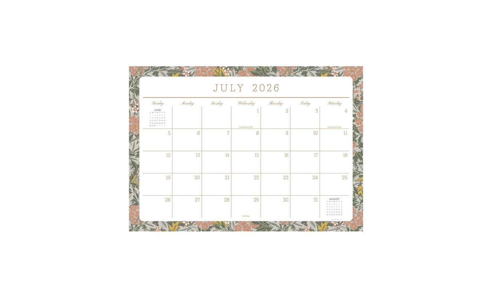TF Publishing Paper Goods July 2026 - June 2027 Artisan Legacy Medium Desk Pad Monthly Blotter Calendar