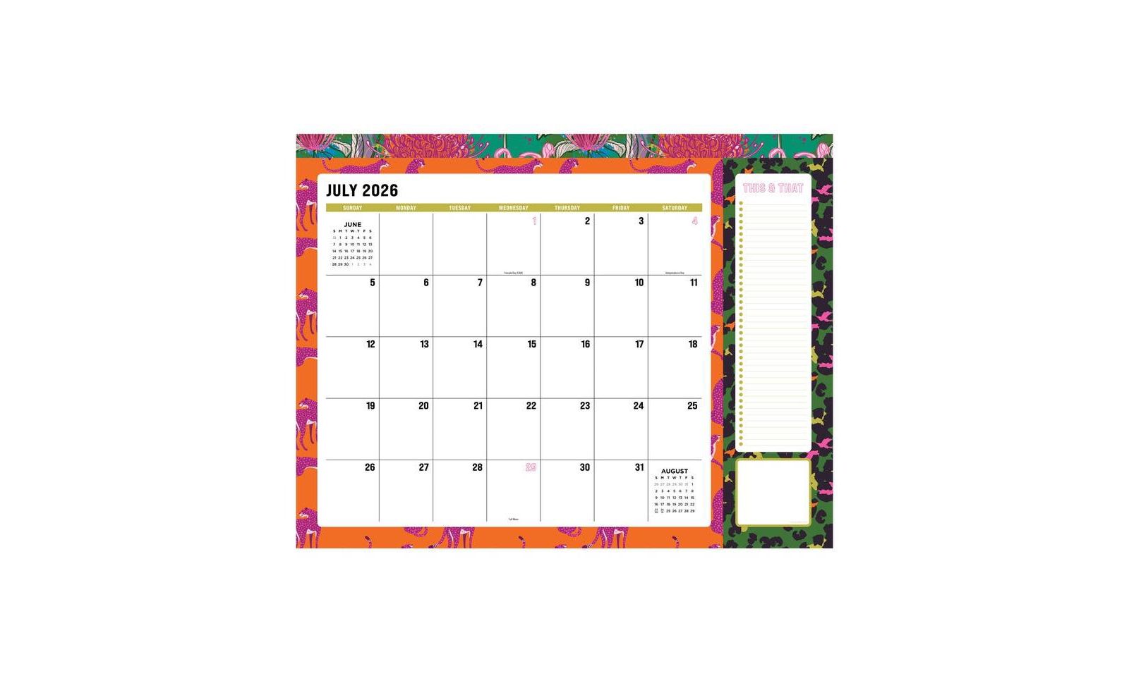 Настольный календарь TF Publishing Paper Goods July 2026 - June 2027 Maximal Mirage Large Desk Pad Monthly Blotter
