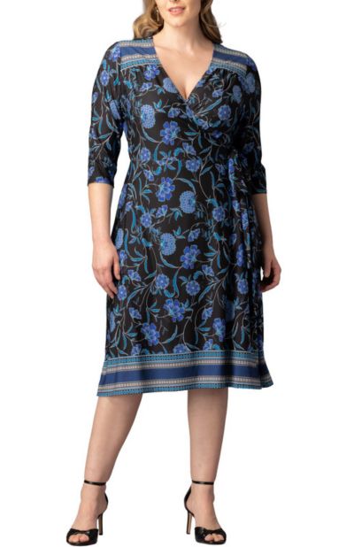 Kiyonna Женское платье с запахом и декоративной каймой Plus Size