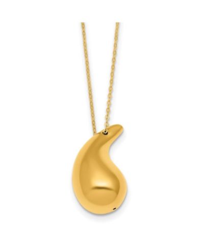 Ожерелье Curata Jewelry 18k Italian Abstract Polished Puffed Teardrop 18"