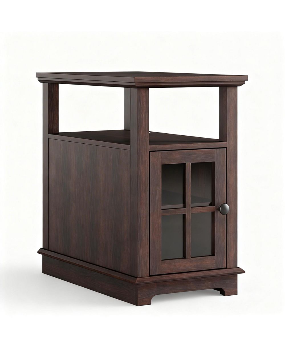 YIGII Adjustable Shelf, Hidden Charging, Multi-Use End Table with storage space