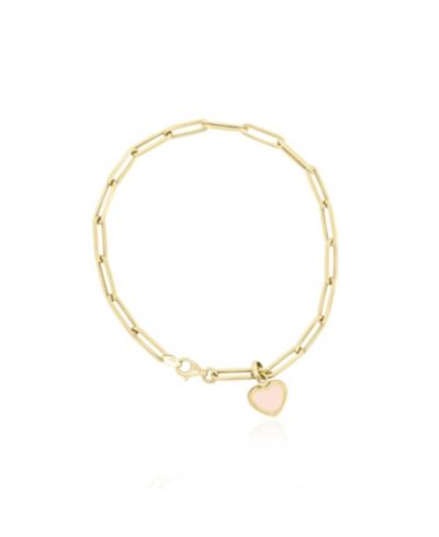 The Lovery браслет Pink Pearl Heart из золота 14K с зажимами для бумаги