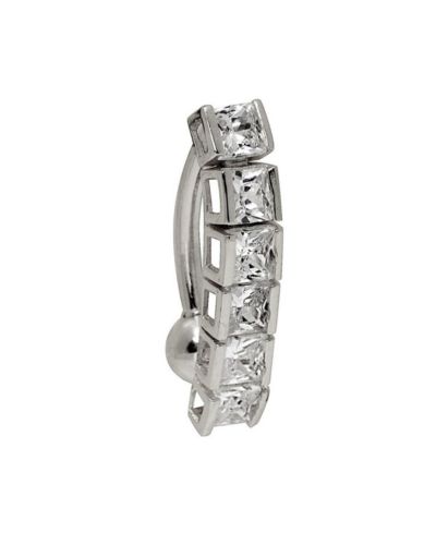 Curata Jewelry кольцо для пирсинга пупка из 14k Gold с цирконием