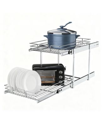 Органайзер YIGII 2-Tier Metal Pullout Cabinet, Chrome