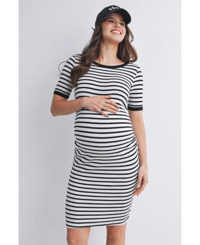 Платье в полоску Hello Miz Maternity Short Sleeve