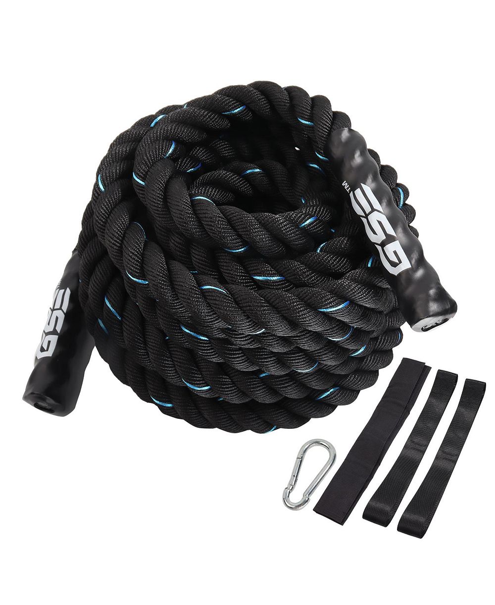 GSE Games & Sports Expert 2" Diameter Battle Rope, Workout Battle Ropes for Home Gym & Outdoor (30FT)