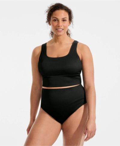 Lands' End купальник Plus Size Tugless Ribbed Midkini и плавки High Waisted