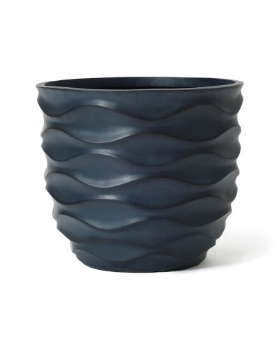 LuxenHome 13.4-Inch Round Waves MgO Planter
