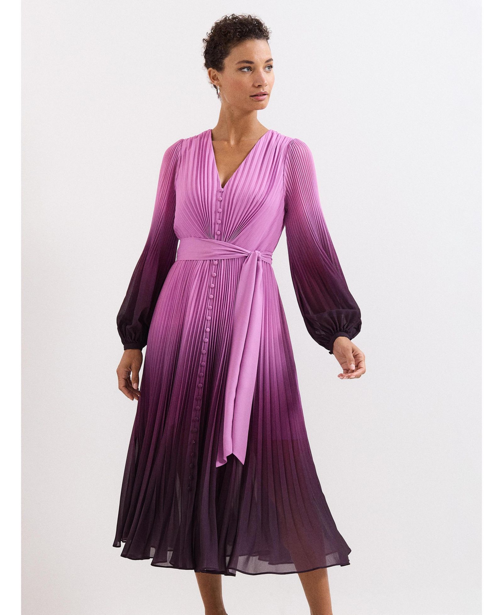 Phase Eight Women's Mira Ombre Tie Waist Midi Dress