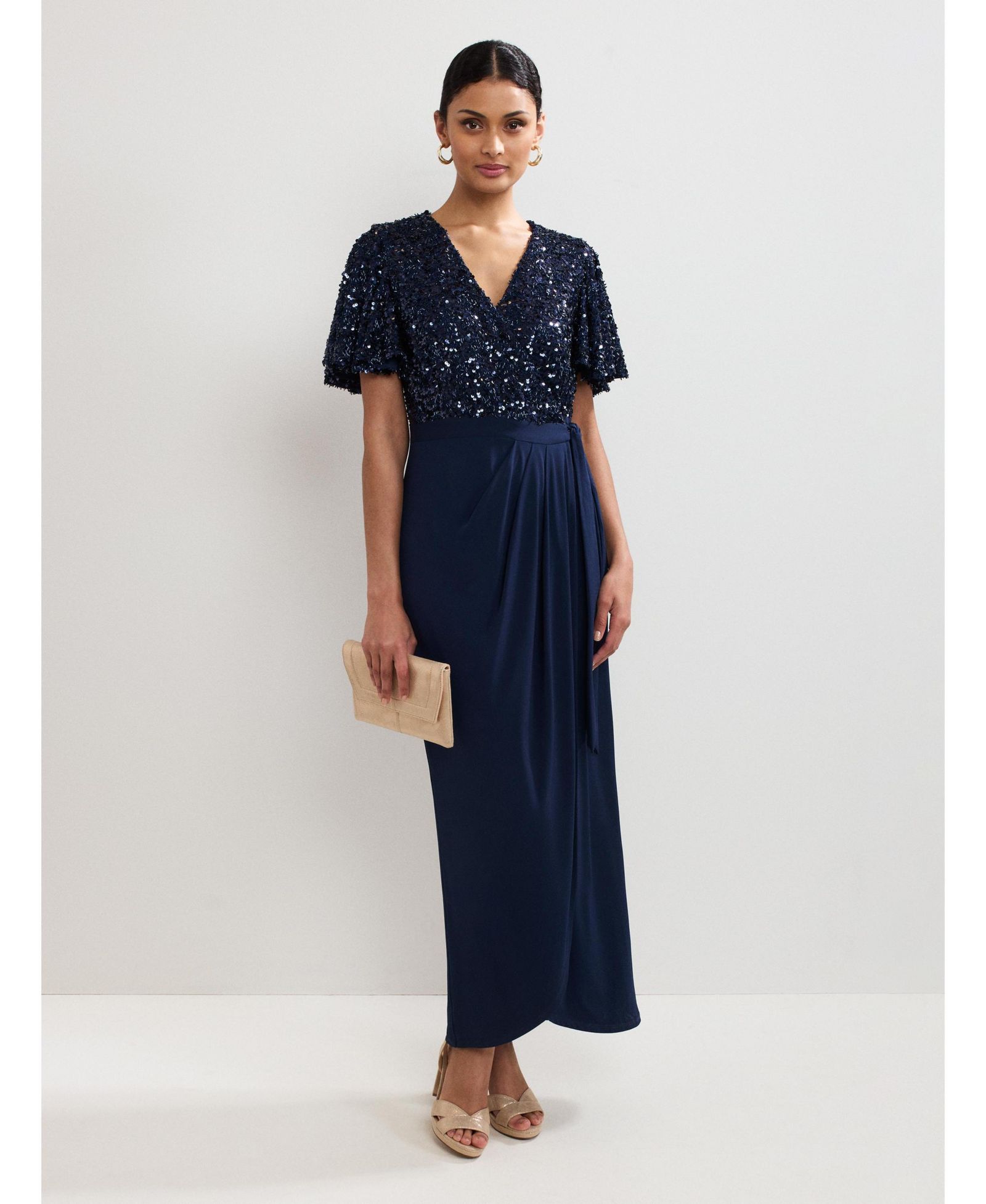 Женское вечернее платье Phase Eight Women's Janessa Sequin Wrap Maxi Dress