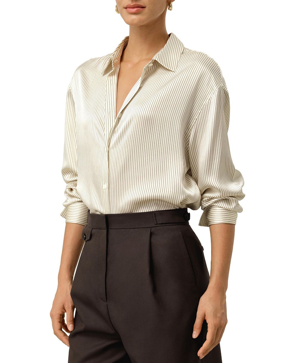Женская рубашка LILYSILK Silk Charmeuse в полоску