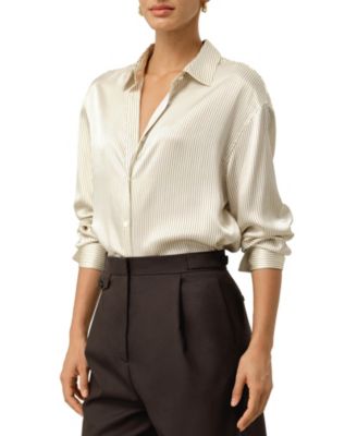 Женская рубашка LILYSILK Silk Charmeuse в полоску