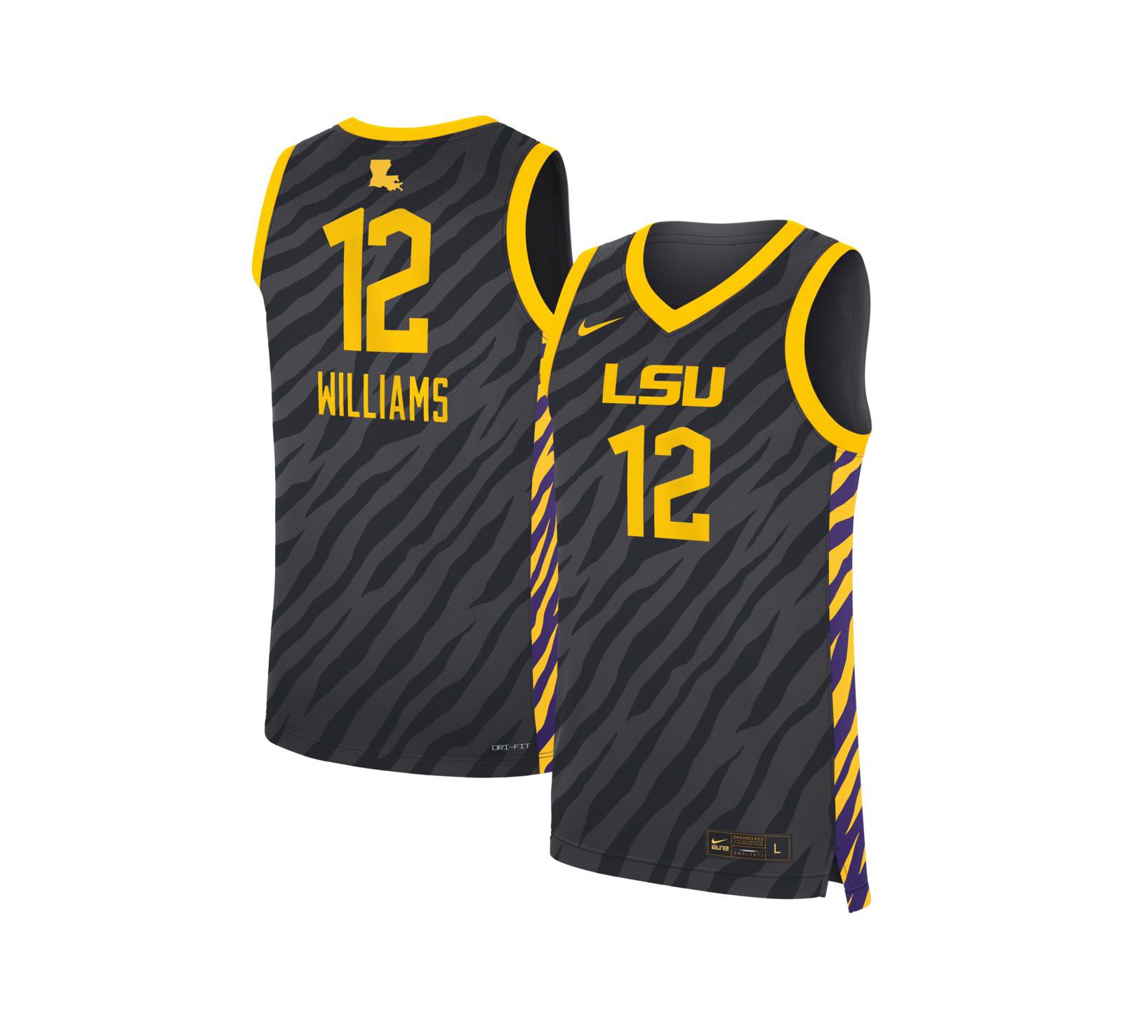 Спортивная джерси Nike Men's & Women's Mikaylah Williams Anthracite LSU Tigers Replica Basketball Jersey