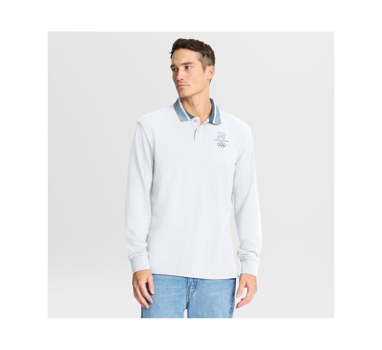 Fanatics Men's White Milano Cortina 2026 Winter Olympics Tipped Long Sleeve Polo Shirt