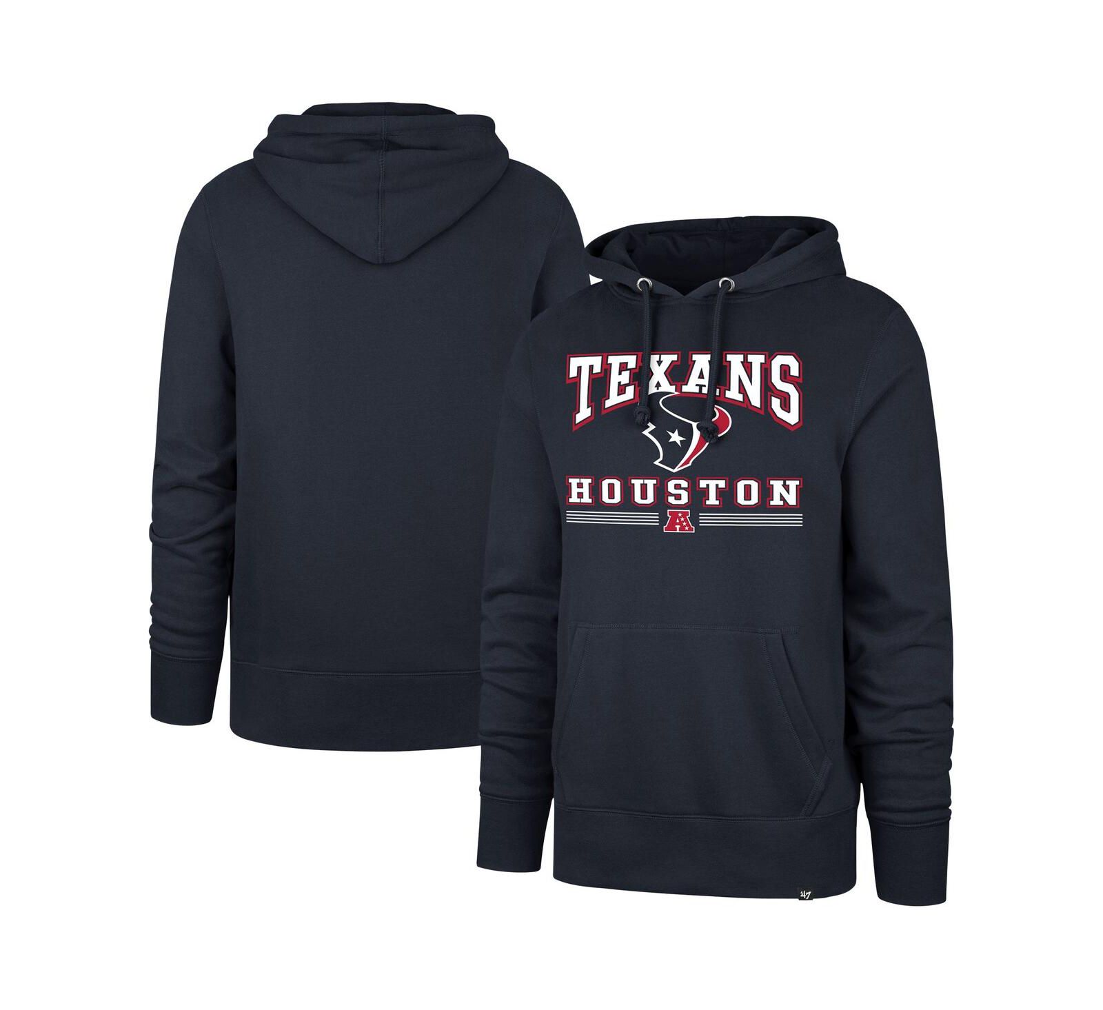 '47 Brand Men's Navy Houston Texans Packed House Headline Pullover Hoodie