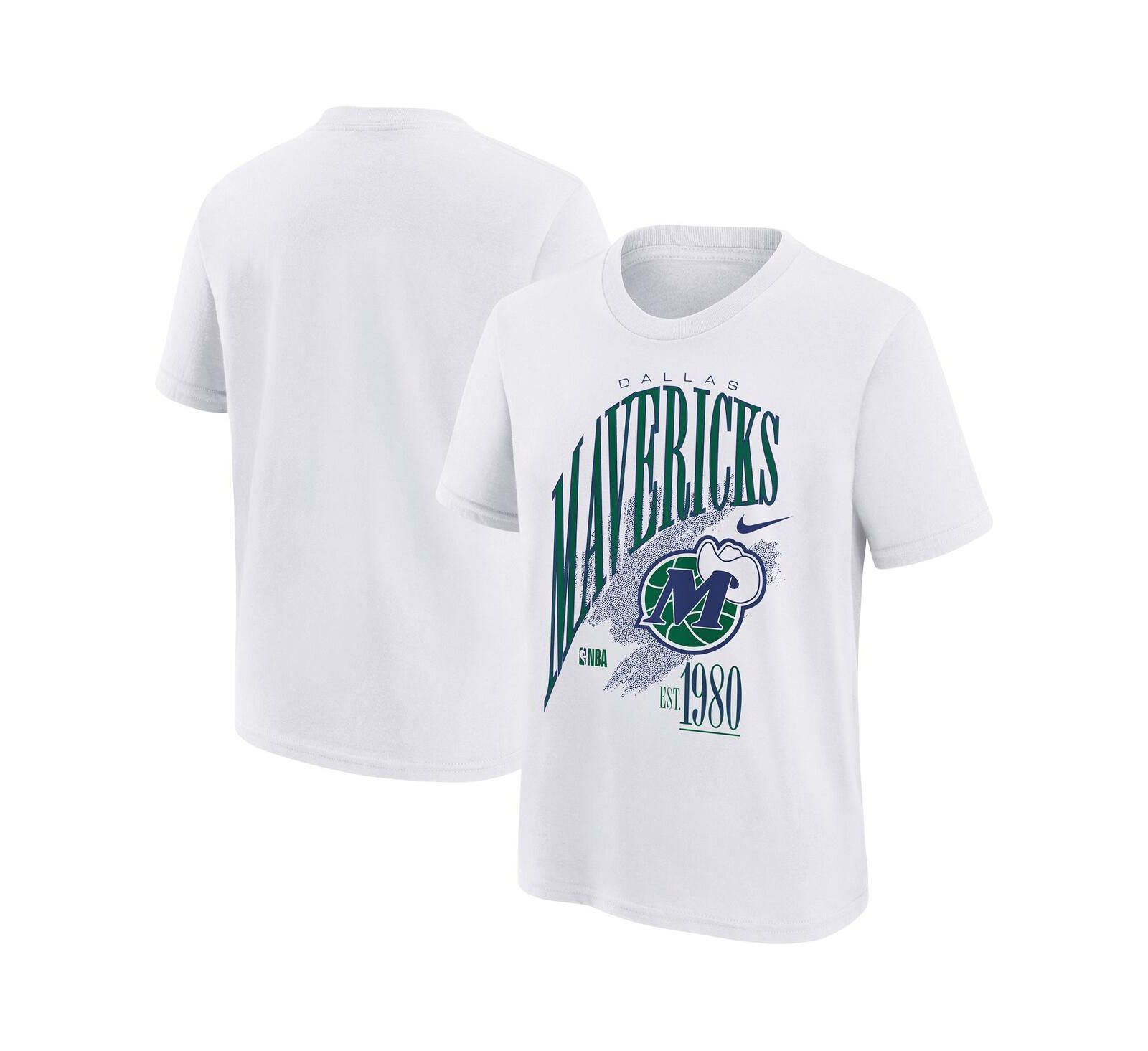 Nike футболка Dallas Mavericks Hardwood Classics Champs Max90 для мальчиков и девочек белая