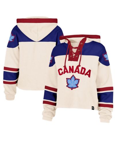 Женское худи '47 Brand Cream Hockey Canada Cropped Superior Lacer Hoodie