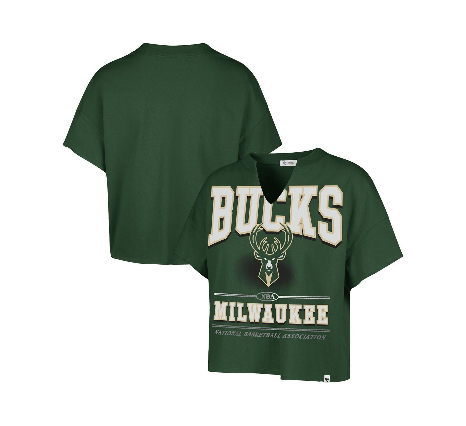 Женская футболка '47 Brand Milwaukee Bucks Hunter Green