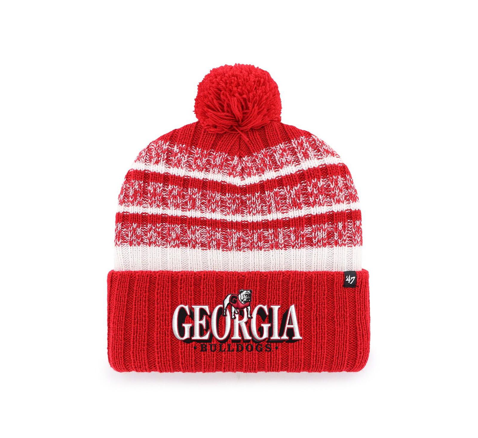 '47 Brand Men's Red Georgia Bulldogs Tavern Cuffed Knit Hat with Pom