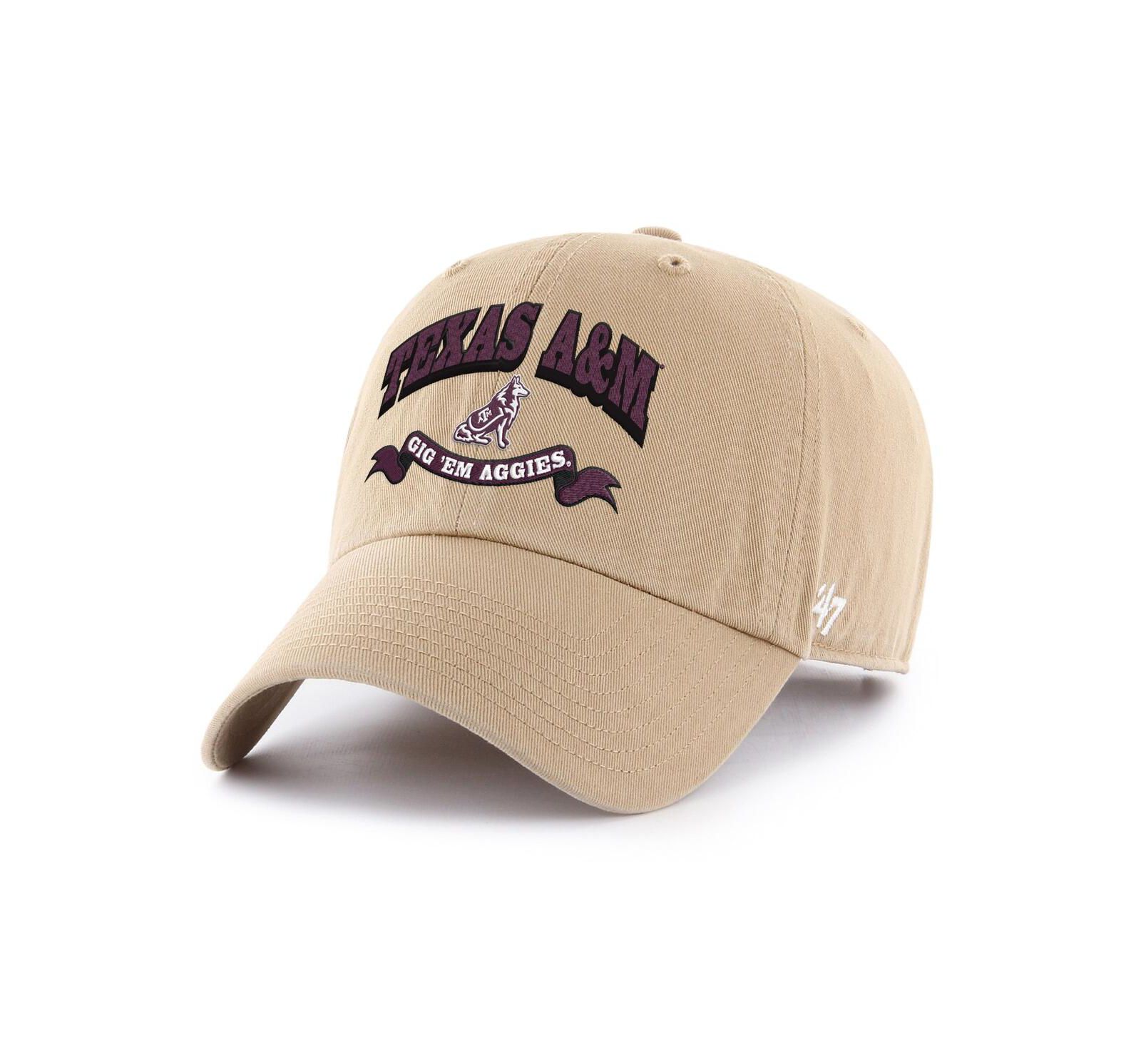 '47 Brand Men's Khaki Texas A&M Aggies Region Clean Up Adjustable Hat