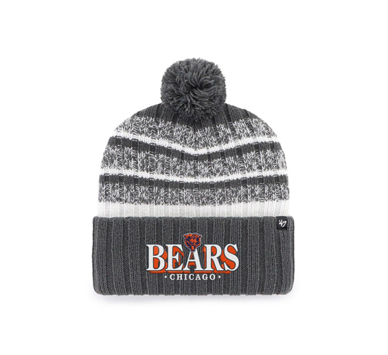 '47 Brand Мужская вязаная шапка с помпоном Chicago Bears Charcoal