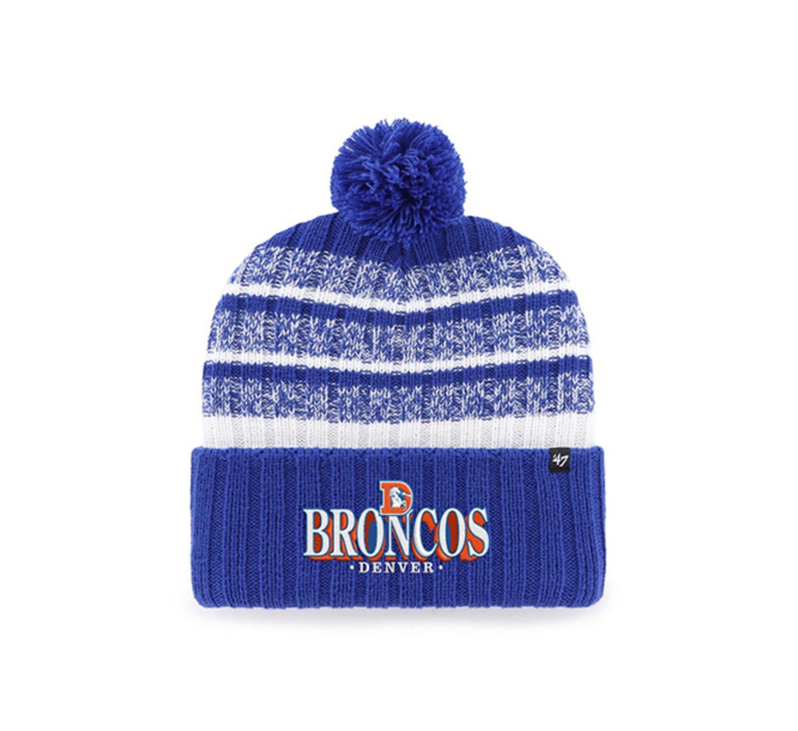Мужская вязаная шапка '47 Brand Royal Denver Broncos Tavern Cuffed with Pom
