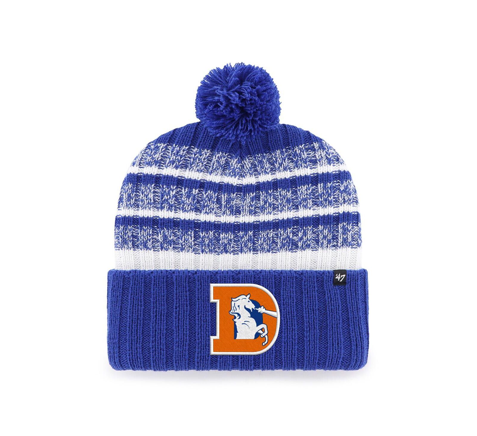 Мужская вязаная шапка '47 Brand Denver Broncos Tavern Cuffed с помпоном
