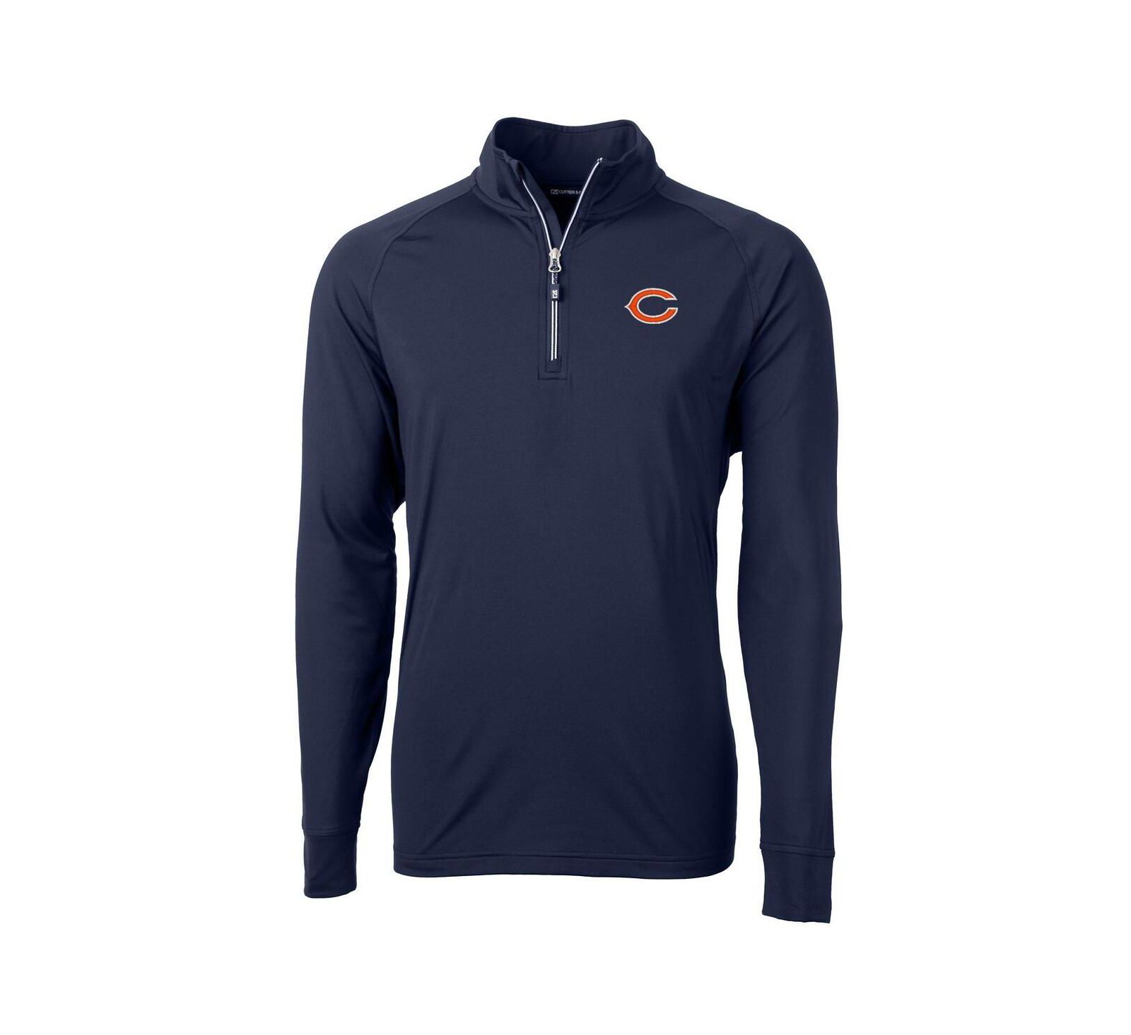 Мужская куртка Cutter & Buck Navy Chicago Bears Adapt Eco Knit Quarter-Zip Pullover