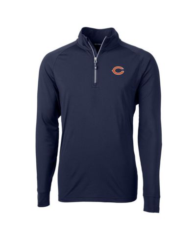 Мужская куртка Cutter & Buck Navy Chicago Bears Adapt Eco Knit Quarter-Zip Pullover
