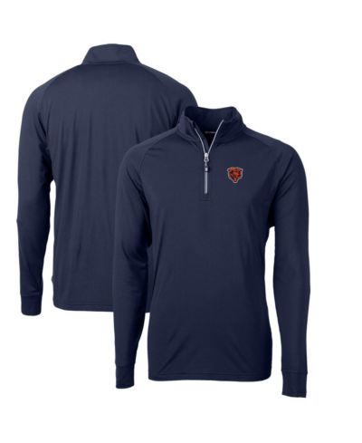 Cutter & Buck Men's Navy Chicago Bears Adapt Eco Knit Stretch Big & Tall Quarter-Zip Throwback Pullover