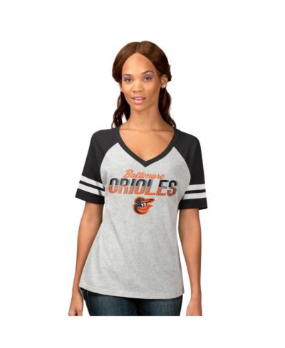 G-III 4Her by Carl Banks Женская футболка с V-образным вырезом Baltimore Orioles, серая меланж