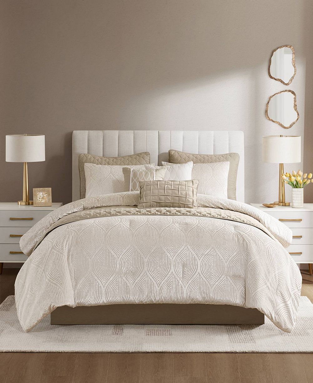 Madison Park Nocturne Jacquard 10-Piece Comforter Set, Queen