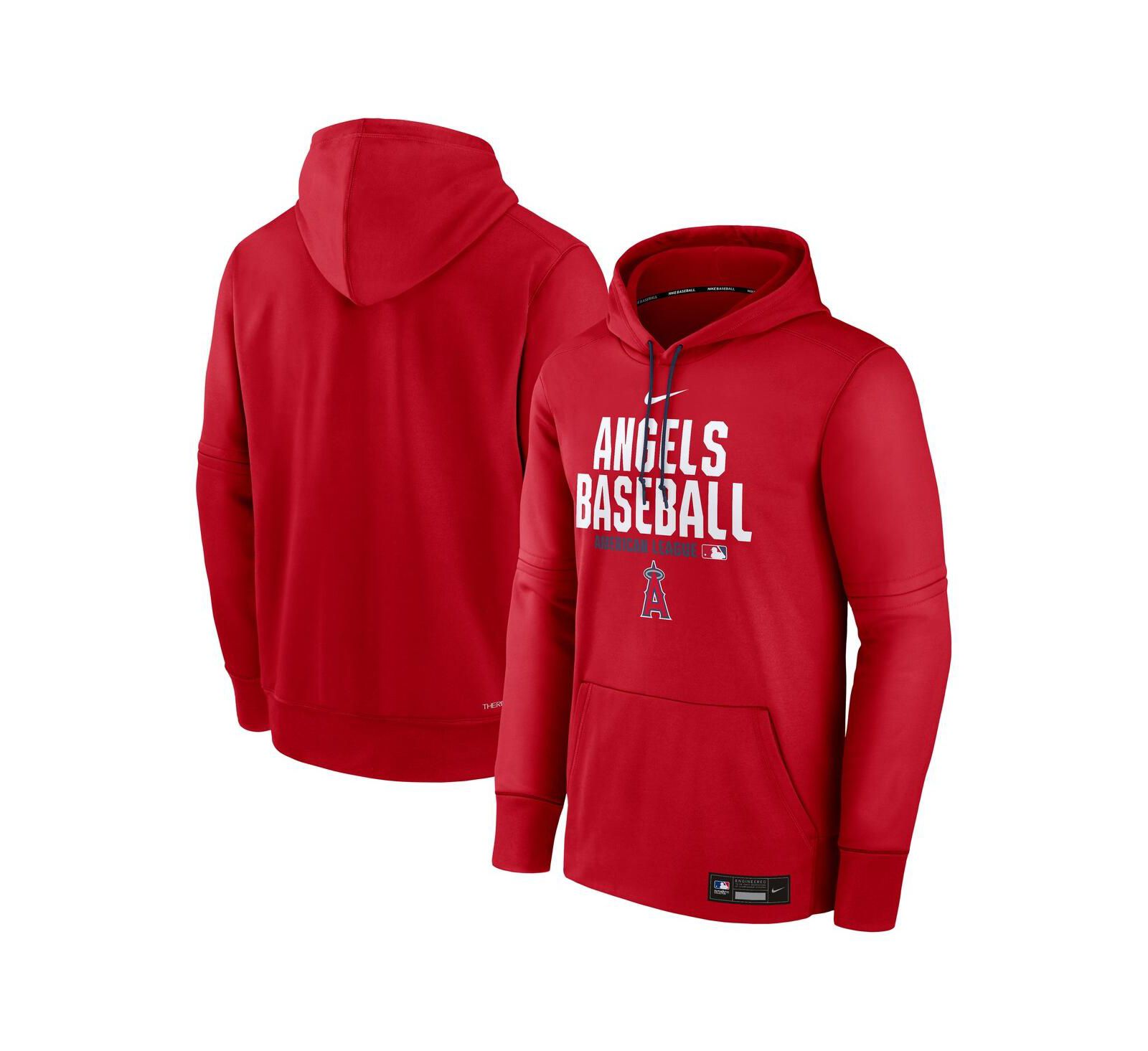 Nike Мужское худи Los Angeles Angels Authentic Collection Therma-FIT, красное