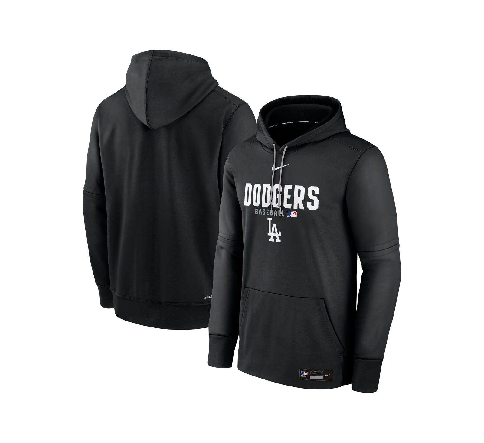 Nike Мужское худи Los Angeles Dodgers Authentic Collection Therma-FIT, черное