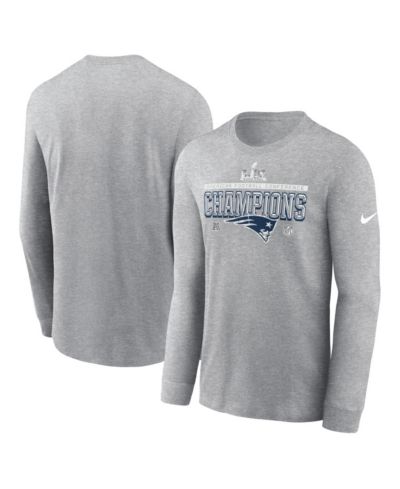 Nike Мужская футболка с длинным рукавом New England Patriots 2025 AFC Champions Locker Room Trophy Collection Heather Gray