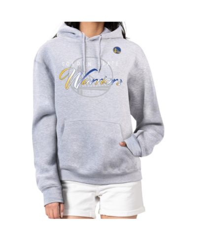 G-III 4Her by Carl Banks Women's Gray Golden State Warriors Shadow Logo Tri-Blend Fleece Hoodie