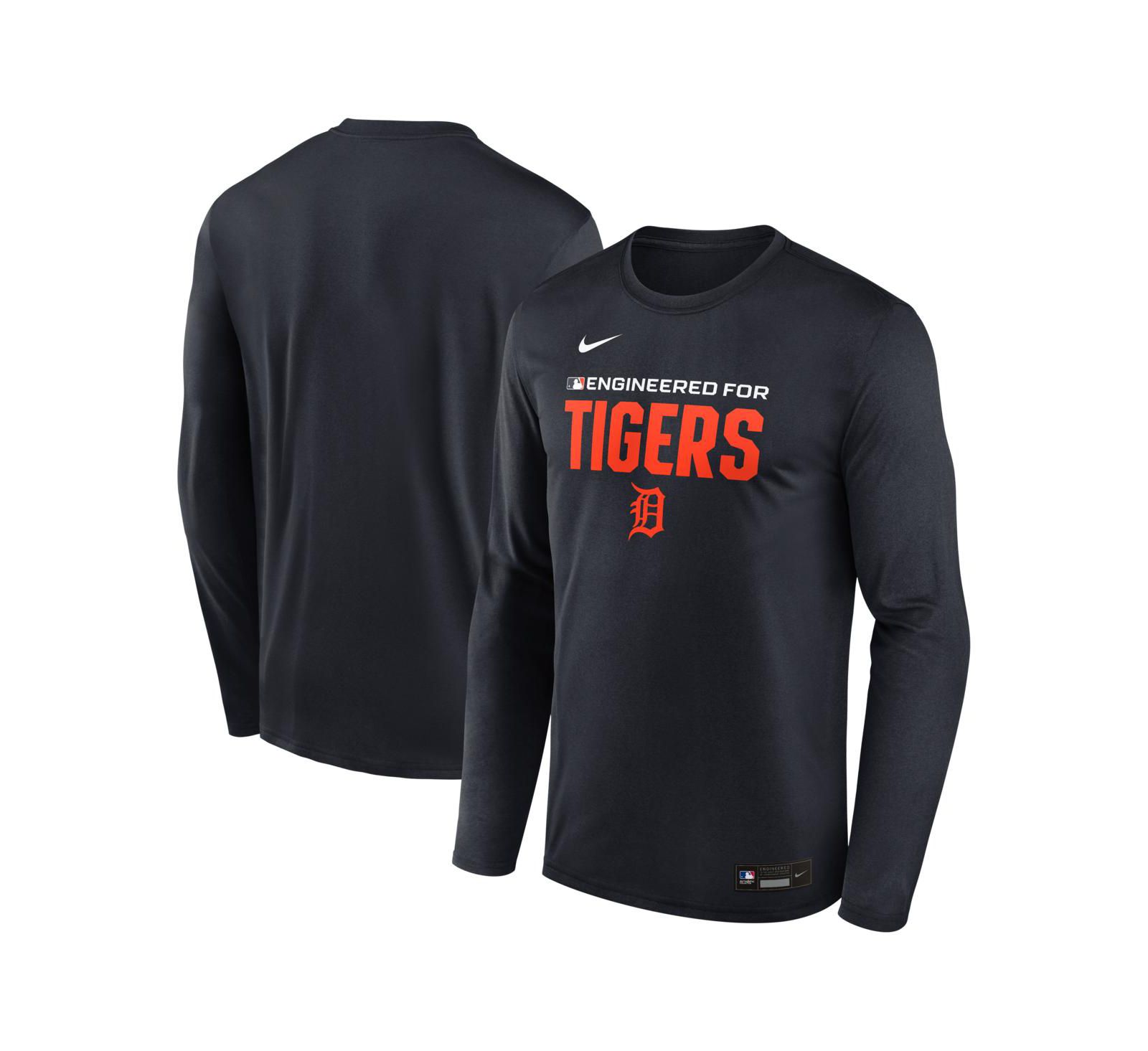 Мужская футболка Nike Detroit Tigers Authentic Collection Legend Dri-FIT с длинным рукавом