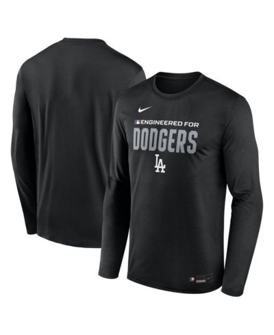 Nike Мужская черная футболка Long Sleeve Dri-FIT Authentic Collection Legend Los Angeles Dodgers