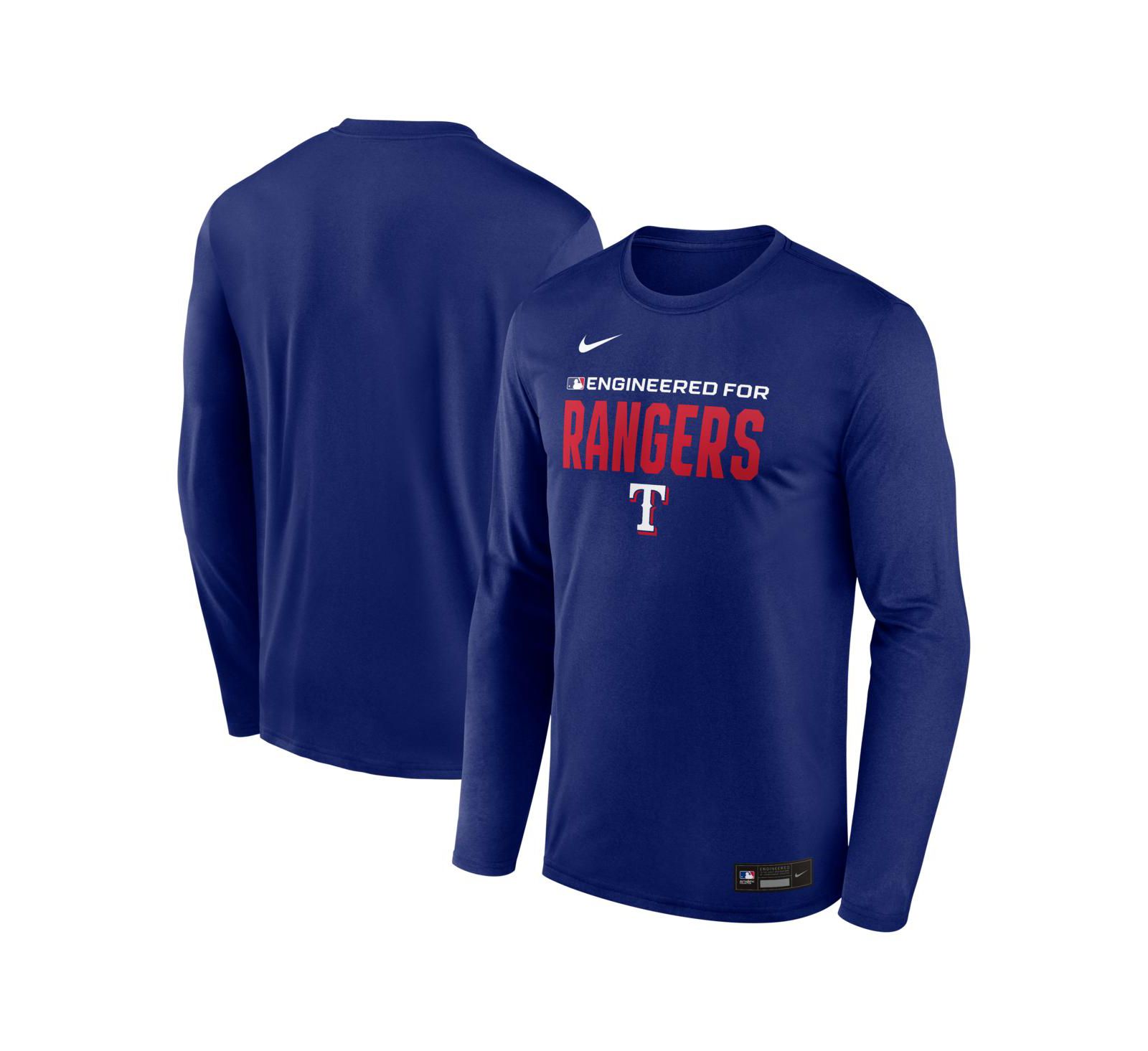 Мужская футболка Nike Royal Texas Rangers Authentic Collection Legend Dri-FIT с длинным рукавом