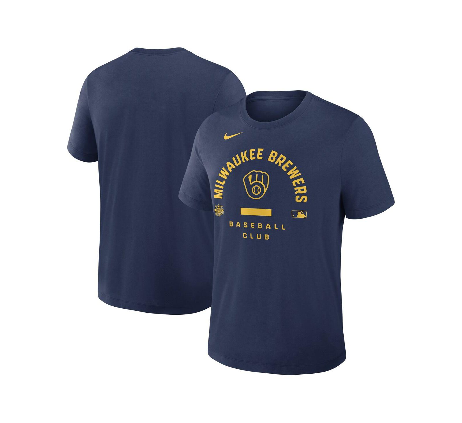Nike Men's Navy Milwaukee Brewers Authentic Collection Early Work Tri-Blend Dri-FIT T-Shirt